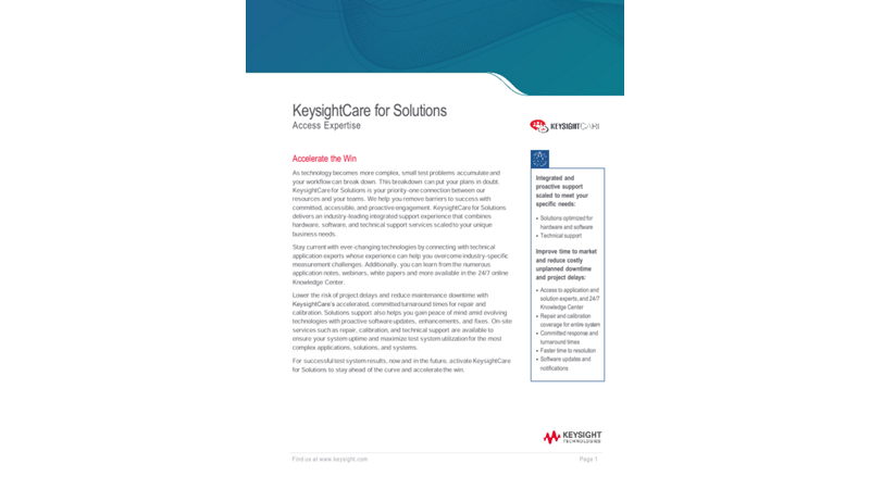KeysightCare for Solutions Access Expertise